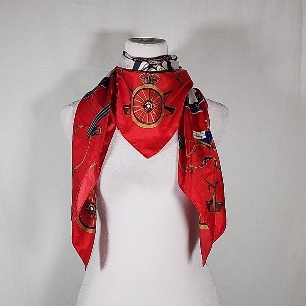 💚 Scarf coastal grandma blue gold red 35x34
